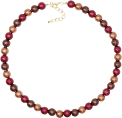 Long Simulated Shell Pearl Strand Necklace For Women 10mm AAA+ Pearl Choker Statement Necklace Burgandy Bronze Chocolate