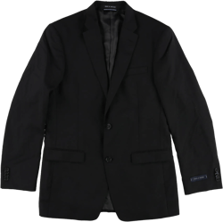 Tommy Hilfiger Mens Twilltrim Two Button Blazer Jacket, Black, 38 Long
