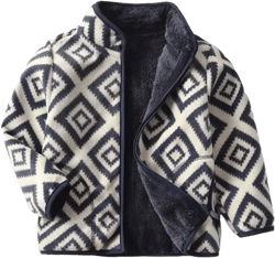 Navy & Gray Aztec Fleece Jacket