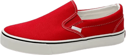 Women's Canvas Mesh Thick Bottom Shoes Cloud Slip Shoes One Stirrup Casual Shoes Board Shoes Running Shoes Foam Flat Shoes Biscuit Shoes 7 Women/6 Men B-red