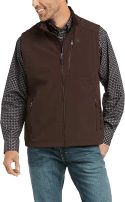 ARIAT Mens Logo 2 Patriot Softshell Vest Athletic Outerwear Casual - Black XX-Large Coffee Bean