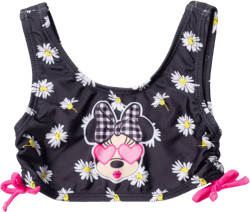 Mickey Mouse & Friends Minnie Mouse Little Girls Bikini Top and Bottom Black / Multicolor 7-8