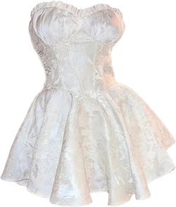 Women Sleeveless Off Shoulder Sweet Mini Dress Corset Boning Lace Jacquard Slim Fit Pink Sexy Strapless Summer Dress Medium White