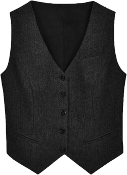 Womens Herringbone Tweed Sleeveless Single Breasted Waistcoat Casual Office Wear Vest Jacket XX-Large Black