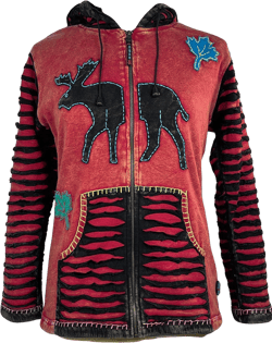 Agan Traders 2025 Spring Patch Funky Fleece Insulated Bohemian Outwear Winter Jacket