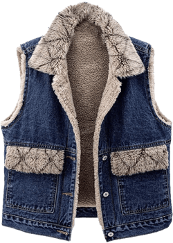 Snoly Womens Warm Sherpa Fleece Jean Vest Sleeveless Lightweight Jacket Outwear with Pockets X-Large Coffee