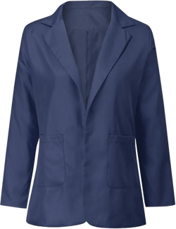Blazer Jackets for Women Plus Size Office Work Suits Long Sleeve Solid Formal Long Coat S-5XL Large Navy