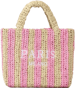 Straw Tote Bag for Women Summer Bright Color Hobo Beach Bag Woven Crochet Straw Shoulder Bag for Travel Vacation Large Pink