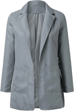 Blazers for Women 2024 Lightweight Open Front Cardigan Shirts Fall Fashion Business Outfits Long Sleeve with Pockets Large Grey