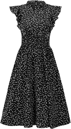 Chiffon Dress Women Elegant Summer Floral Print Ruffle A-line Sundress