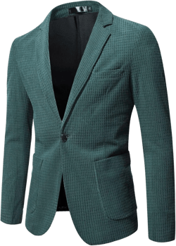 Men's Suits Men's Casual Suit Blazer Jackets Lightweight Sports Coats One Button Slim Blazer Business Suit Jacket XX-Large Green