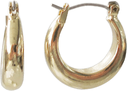 Time & Tru Time and Tru Women's Gold Tone Chunky Hoop Earrings