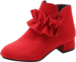 Children Baby Girls Princess Casual Shoes Winter Cotton Warm Short Boots Boy Shoe 13.5 Infant Red