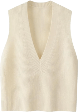 Womens Deep V Neck Sweater Vest Casual Knitted Tank Tops Sleeveless Sweater Ribbed Pullover Knitwear Large Light Apricot