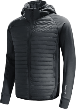 baleaf Men's Running Jacket Lightweight Thumble Hole Warm Up Puffer Jacket Hybrid Thermal Coat Insulated Hiking Golf X-Large Dark Grey