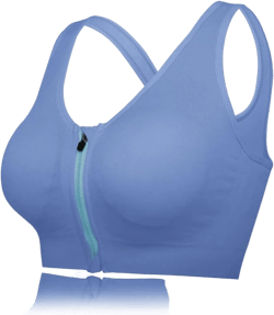 Women's Racerback Sports Bra Yoga Crop Top with Built in Bra Light Blue