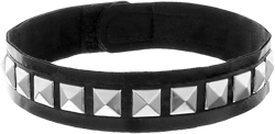 Skeleteen Faux Leather Studded Choker Necklace - Black