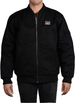 Ben Davis Men's Quilted Lined Bomber Jacket X-Large Black