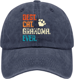 Best Cat Grandma Ever Caps Womens Summer Hat Pigment Black Womens Beach Hat Gifts for Girlfriends Golf Cap Navy Blue One Size
