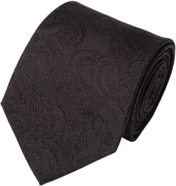 Silk Tie - Black Paisley