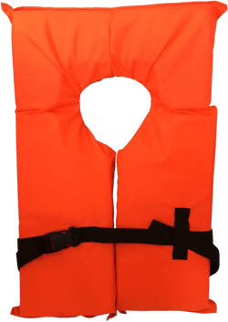 Hardcore Coast Guard Approved Life Jackets. Type II Keyhole Life Vest in Classic May West Style. Compliance Life Vests and Flotation Device. Adult or Youth Size. Adult Neon Orange