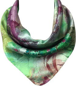 Wrapables 100% Charmeuse Silk Square Scarf Neckerchief, Pansies