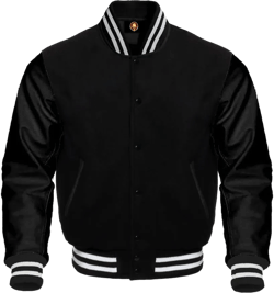 AMAZEE Gold Leather 30 Multi Wool Colors Letterman Baseball Varsity Jackets XX-Large Solid Black White Strip