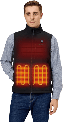 ORORO Men's Heated Softshell Vest with Battery, Soft Shell Heated Golf Vest for Men (Charger Not Included) Medium Black