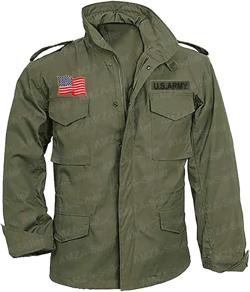 John Rambo M65 Military US Army Olive Green Cotton Coat Jacket Sylvester Stallone Small Olive Green - Rambo Cotton Jacket