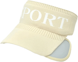 CB Women's Sun Visor Golf Cap with Side Retractable Brim, Stretchy Wide Brim Summer UV Protection Sports Hat (Style A-Beige) at Amazon Women’s Clothing store