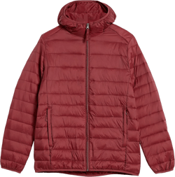 Amazon Essentials Men's Lightweight Water-Resistant Packable Hooded Puffer Jacket X-Small Dark Red