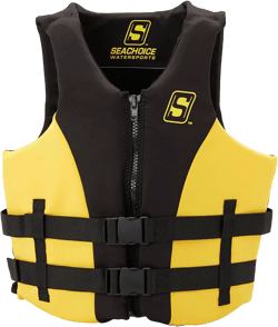 Seachoice Evoprene Multi-Sport Life Jacket, USCG Level 70, Sizes Child to Adult Yellow/Black 2XL