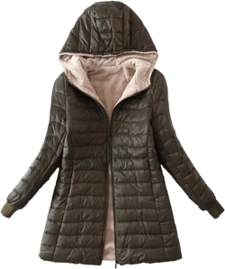 Women's Long Puffer Jacket Oversized Down Coat Lightweight Quilted Hooded Jacket Warm Fleece Lined Winter Outerwear Medium A1#army Green