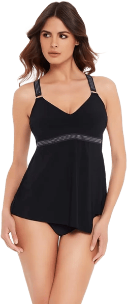 MagicSuit Women's Swimwear Star Studded Carly Racerback Soft Cup Tankini Top 10 Black