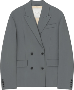 Laane - Cinched-Waist Blazer - Steel Blue