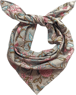 AVKA Studio 100% Cotton Bandanas/Handkerchief for Women, 20X20 In, 2 pack Taupe and Pink