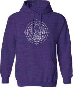 Joe's USA Koloa Octopus Logo Hoodies - Hooded Sweatshirts in Sizes S-5XL XX-Large Heather Purple Hoodie / White Logo
