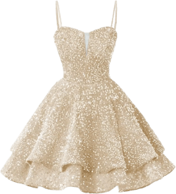 Spaghetti Strap Homecoming Dresses Short for Juniors 2024 Sparkly Sequins Prom Dress Champagne Size 12