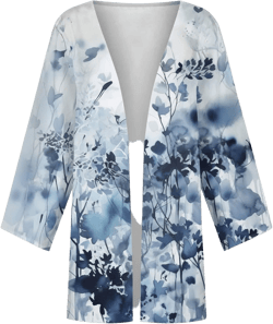 Cardigan for Women Retro Print 3/4 Sleeve Blouse Casual Duster Open Front Cardigans Lightweight Jackets