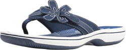 Clarks Women's Brinkley Flora Flip-Flop 9 Navy