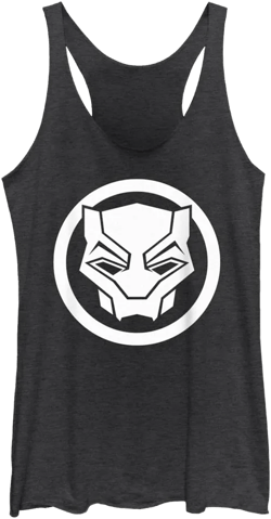 Junior's Marvel Black Panther Wakanda Forever Black Panther Sigil Clear Tank Top
