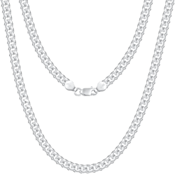 BRIJEWNES Cuban Link Chain for Men Women 925 Sterling Silver Clasp 3/3.5/4/5/6/7/10mm Silver Chain for Men Diamond Cut Silver Chain Necklace 16-30 Inch 30 6mm