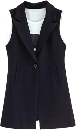 Classic Long Vest Women Elegant Suit Vest Spring Autumn Sleeveless Jackets Office Lady Slim Waistcoat