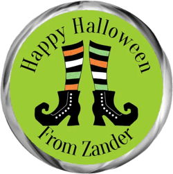 Witches Feet Personalized Halloween Hershey Kisses Stickers