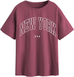 SOLY HUX Women's Graphic Oversized Tees Letter Print Summer Tops Vintage Half Sleeve Loose Casual T Shirts