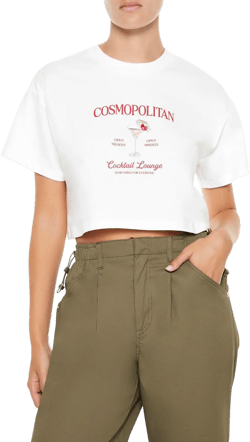 Cosmopolitan Cocktail Cropped Tee