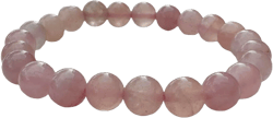GAF TREASURES Crystal Bead Bracelet, Genuine Stretch Gemstone Bracelet, Healing Crystal Bracelet, Gift for Men & Women Rose Quartz 2 Bracelets