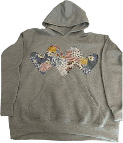 Women Oversized Hoodies Y2k Patchwork Graphic Hoodie Sweatshirts Vintage Hooded Tops Preppy Clothes with Pockets 3 Hearts Colorful Large