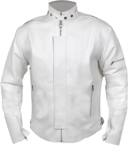 Electroma Daft-punk Jacket- Black Faux Leather Punk Biker Jacket For Men's 3X-Large White