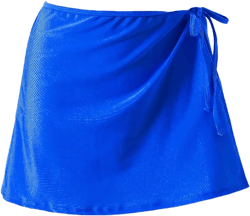 JadeRich Women's Overlapped Side Tie Wrap Skirt Beach Swimwear Tankini Bikini Cover-up (No Brief) XX-Large Royal Blue